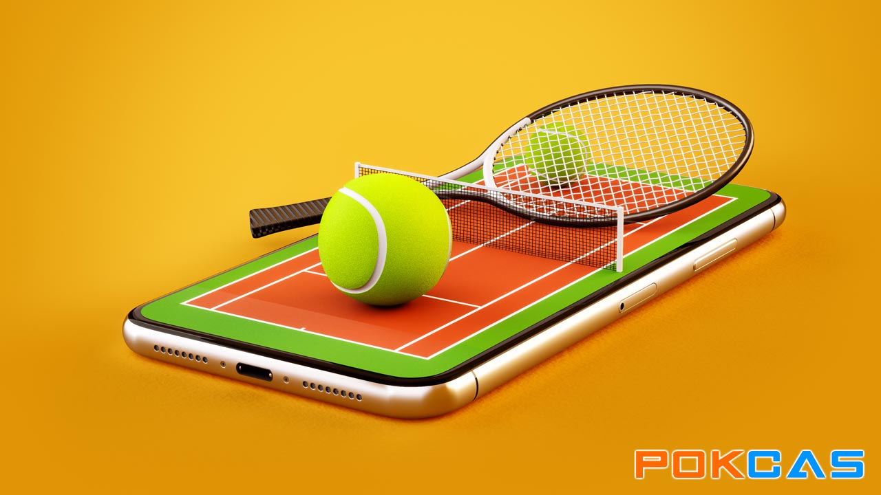 mobile phone and a tennis racquet