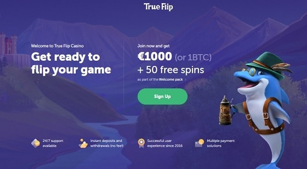 TrueFlip casino welcome bonus