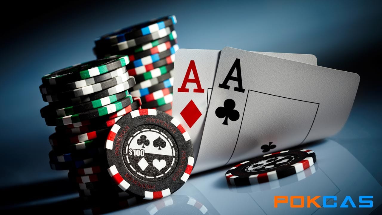 pocket aces and poker chips