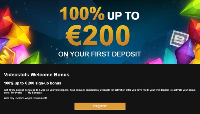 Videoslots Welcome Bonus Offer