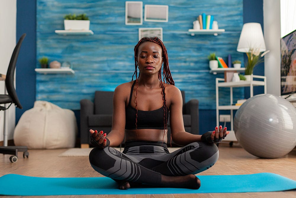 Lady meditating