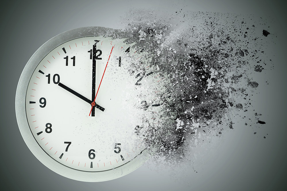 Smashing a clock