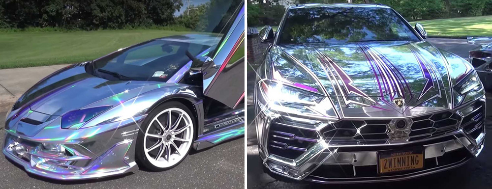 Chrome Plated Lamborghini Urus and Aventador