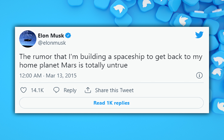 Elon Musk Tweet - Im an Alien