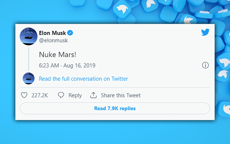 Elon Musk Twitter - Nuke Mars