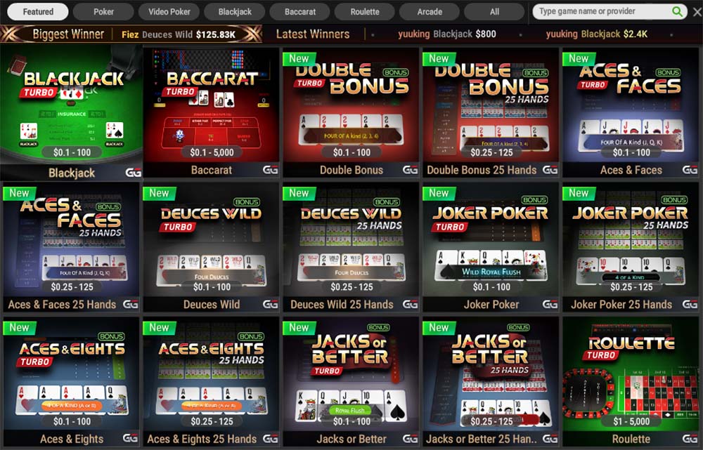 Natural8 Casino Games