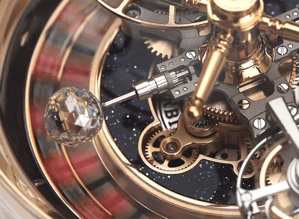 Spinning roulette wheel on watch