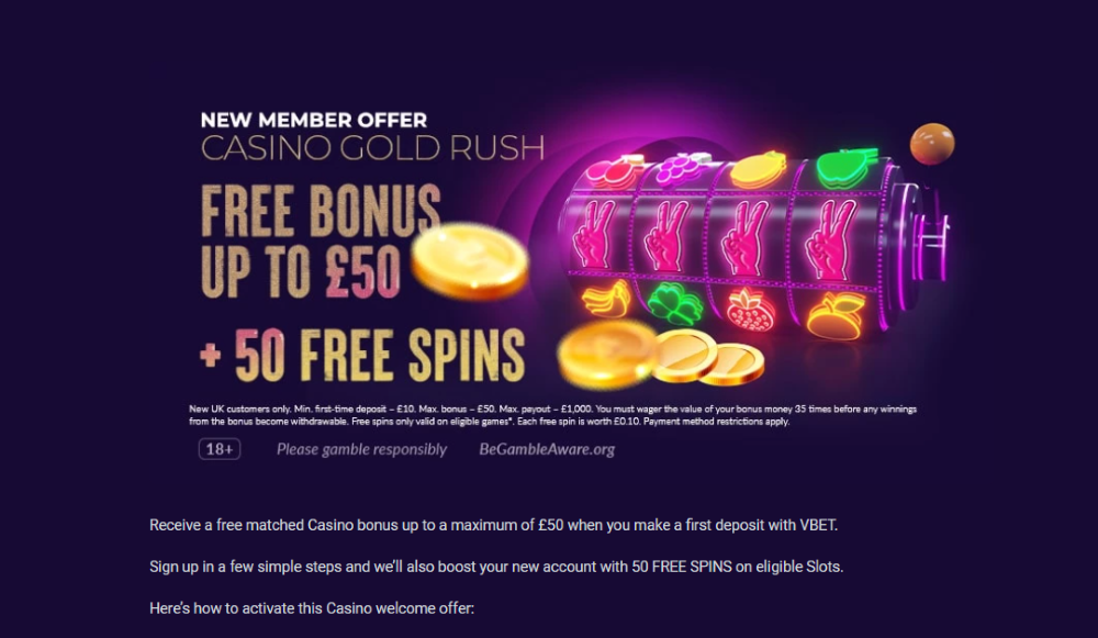 Vbet casino uk welcome bonus
