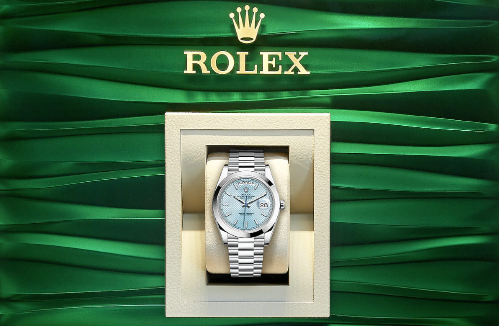 Rolex platinum Ice Blue Day-Date 