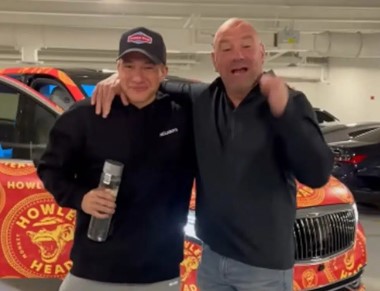 Steve and Dana White with custom maybach