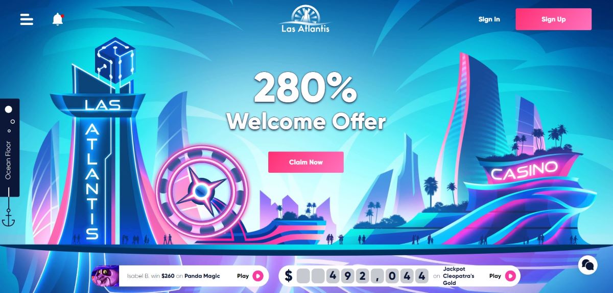 Las Atlantis Casino bonus page