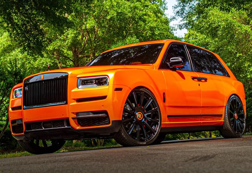 Orange Rolls Royce