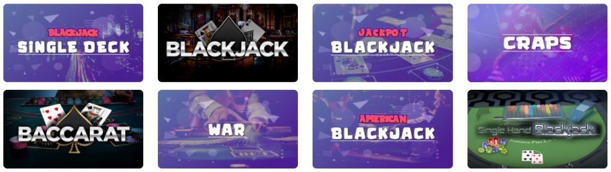 Bigspincasino table games
