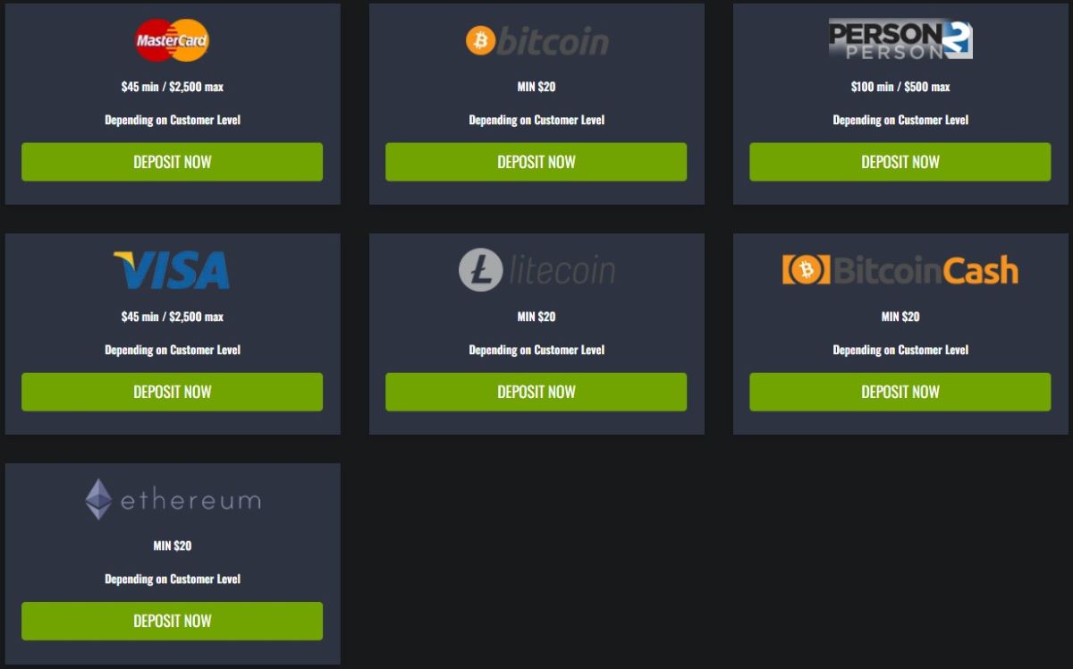 XBet Payment Method Table