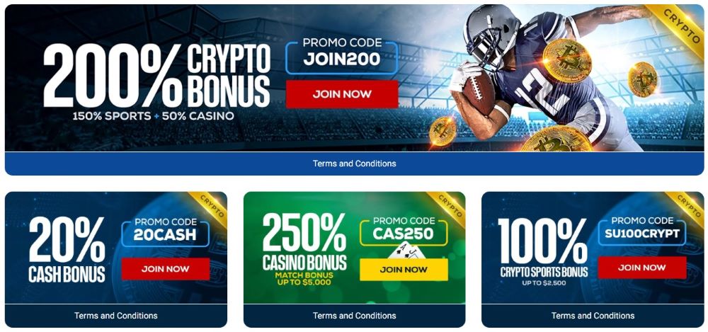 Betus Welcome bonuses for crypto