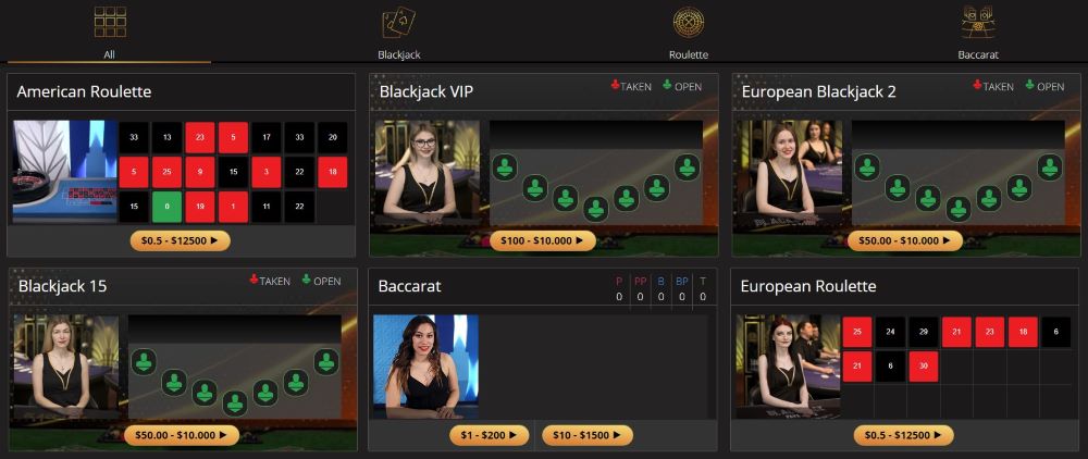 Bookmaker's Live Casino