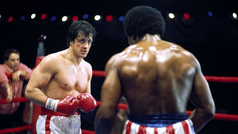 Rocky Movie where Balboa fights Creed in the boxing ring