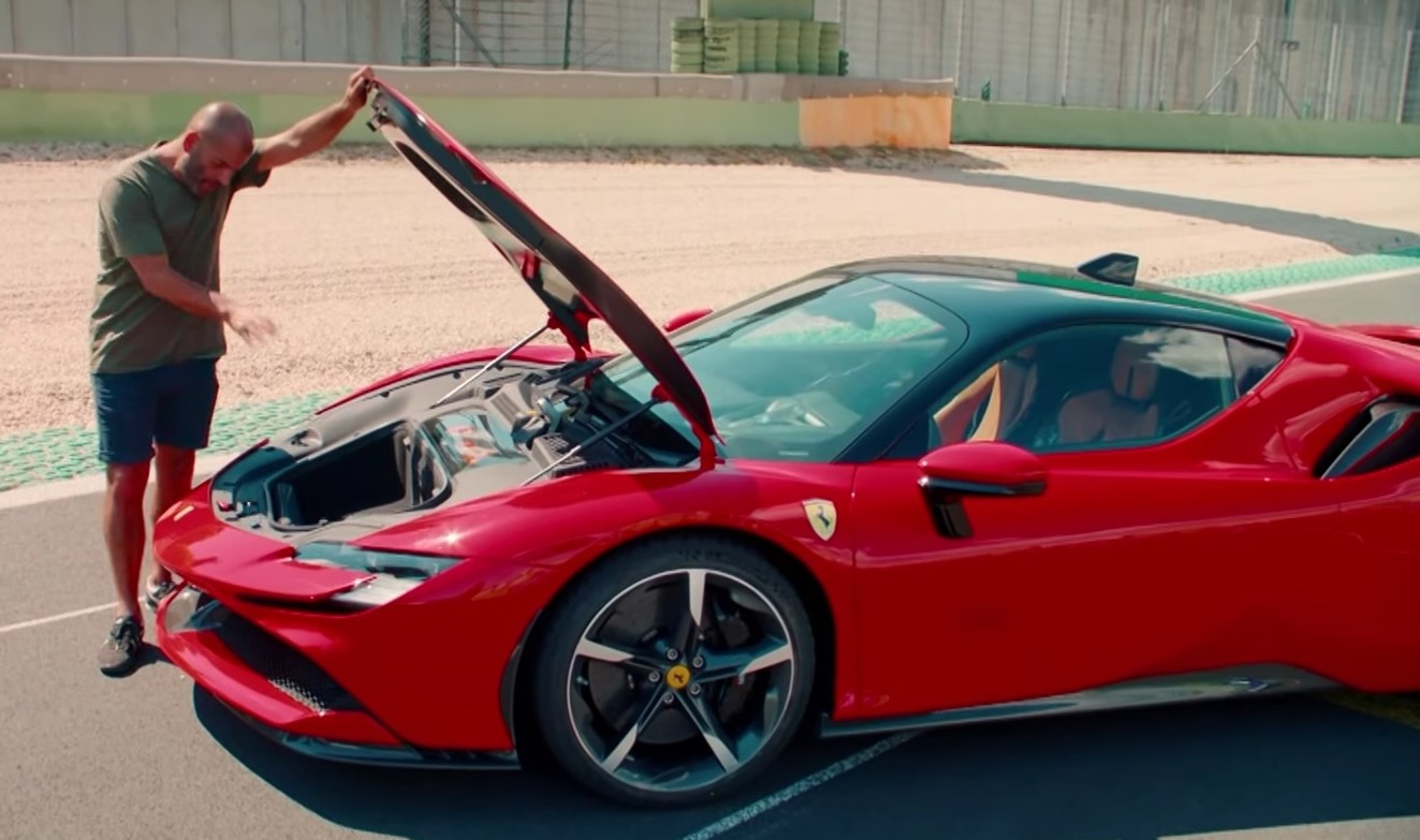 Chriss Harris with a Ferrari