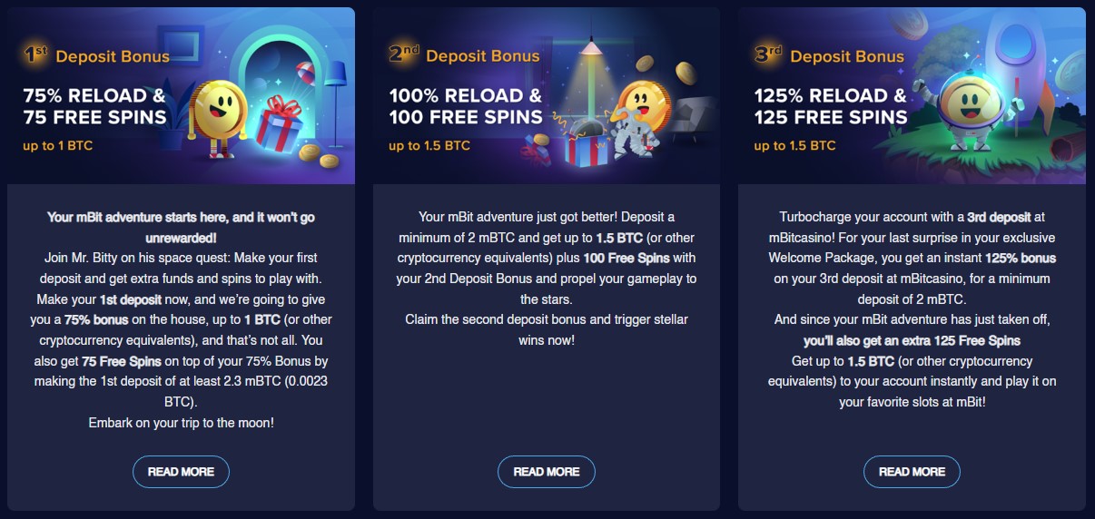 mBit Casino bonus for new players