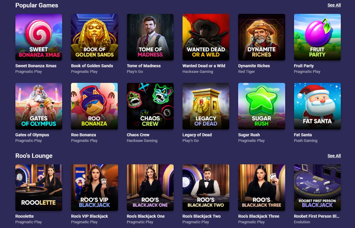 Roobet Casino Games