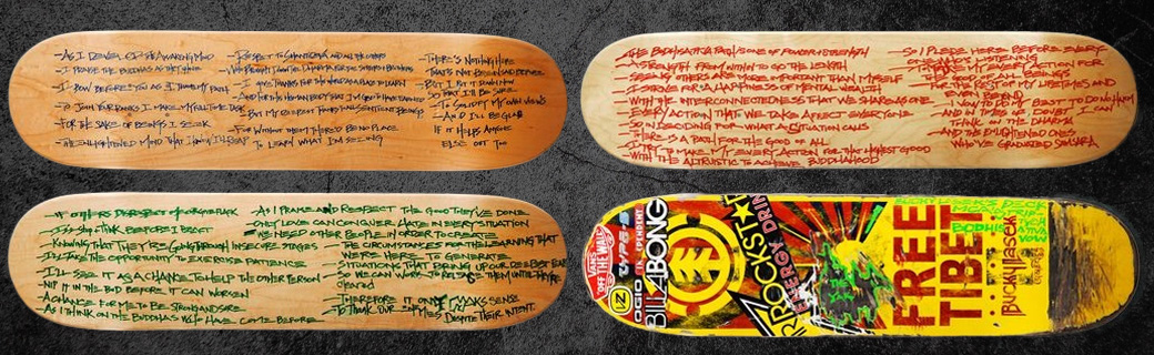 Bucky Lasek and Adam Yauch Four Duck Set of Skateboard decks