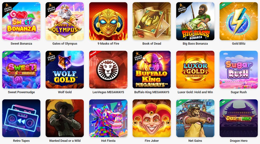 LeoVegas Top Slots selection