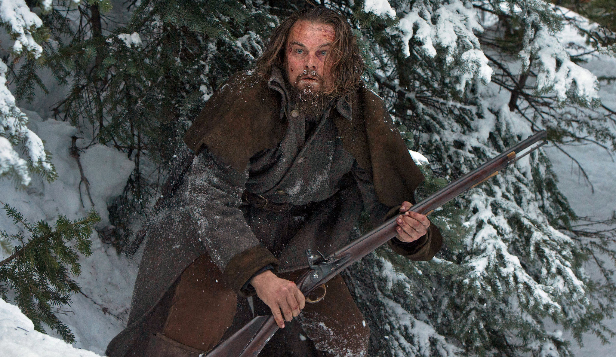 Leonardo DiCaprio acting in the Revenant film