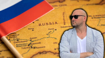 Bald and Bankrupt with Russian flag