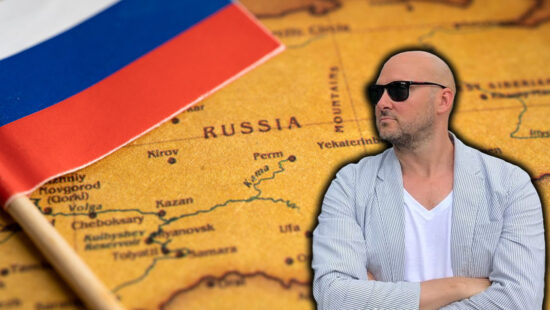 Bald and Bankrupt with Russian flag