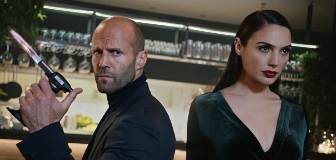jason statham and gal gadot still shot from the 2017 superbowl ad by wix.com 
